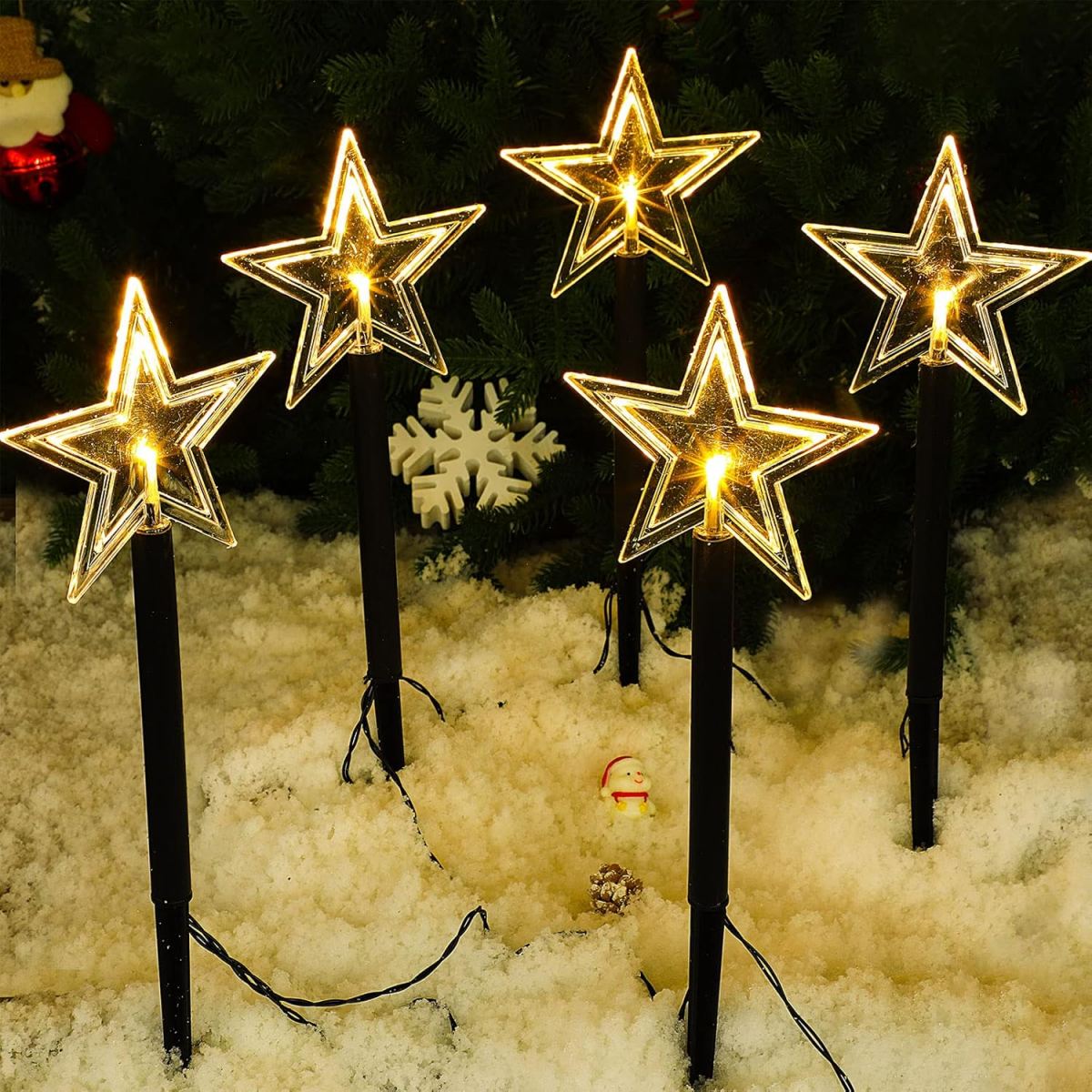 5 adet Noel Yolu Işıkları Su G - Outdoor Solar Power Xmas Lights incelemesi ve fiyatı